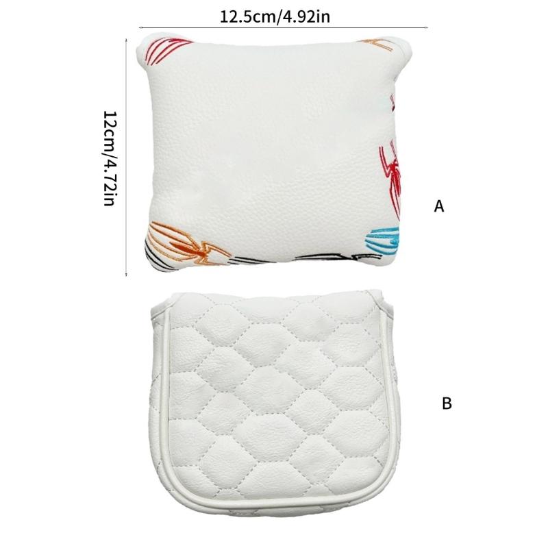 PU Leather Golf Putter Cover Magnetic Closure Design Nonslip Magnetic Golf Cover Leather Texture for Square Mallets