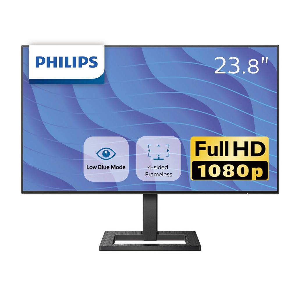 Philips LCD Monitor Year Display Light Display/PC 242E2F/11 (23.8 inch/FHD/IPS/5 warranty/D-sub 15, HDMI, Port/4-sided frameless/Adaptive Sync/flicker