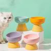 Anti Overturning Ceramic Pet Bowl Oblique Mouth Raised Cat Bowl Cat Drinking Bowl  Household
