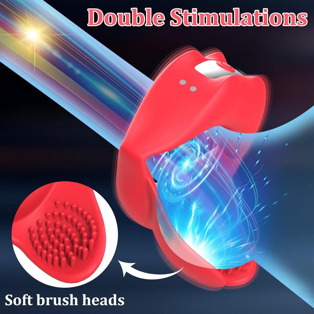 Вибрирующее кольцо для члена, силиконовые кольца для пениса в форме губ, вибратор с 10 вибрациями, массажер для улучшения мужской эрекции, кольцо для губ, секс-игрушки для взрослых