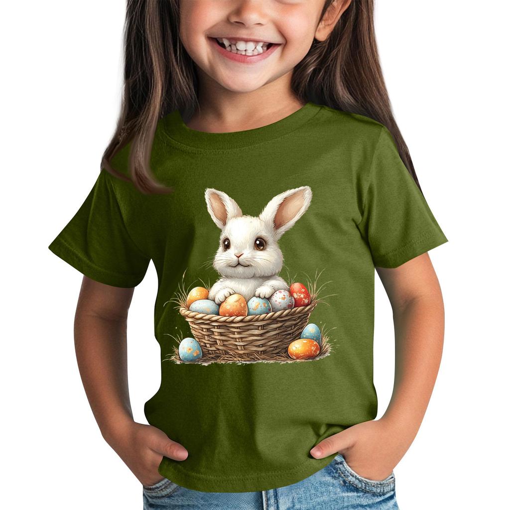 Children's Short Sleeve Neck T-Shirt Animal Print Daily Casual Top