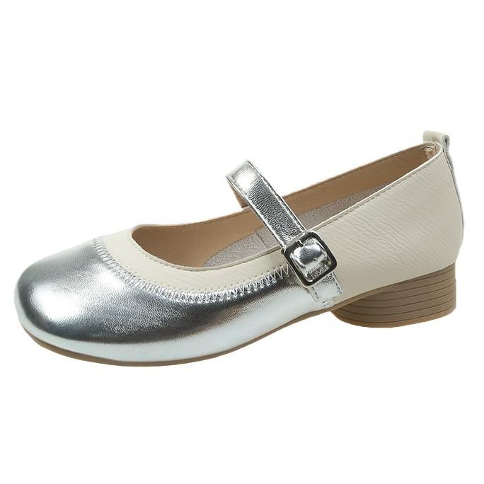 2024 новые туфли Xiaoxiangfeng Mary Jane женские мягкие подошвы не утомляют ноги, сказочно нежные цвета, соответствующие слову со светлым ртом одинарные туфли