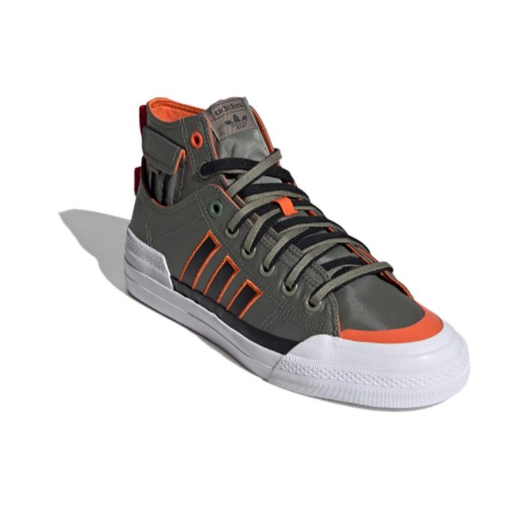 adidas Originals Nizza Hi Dl Тканевые Повседневные Прочные Высокие Кеды для Скейтборда Унисекс Зеленые Белые GZ2655