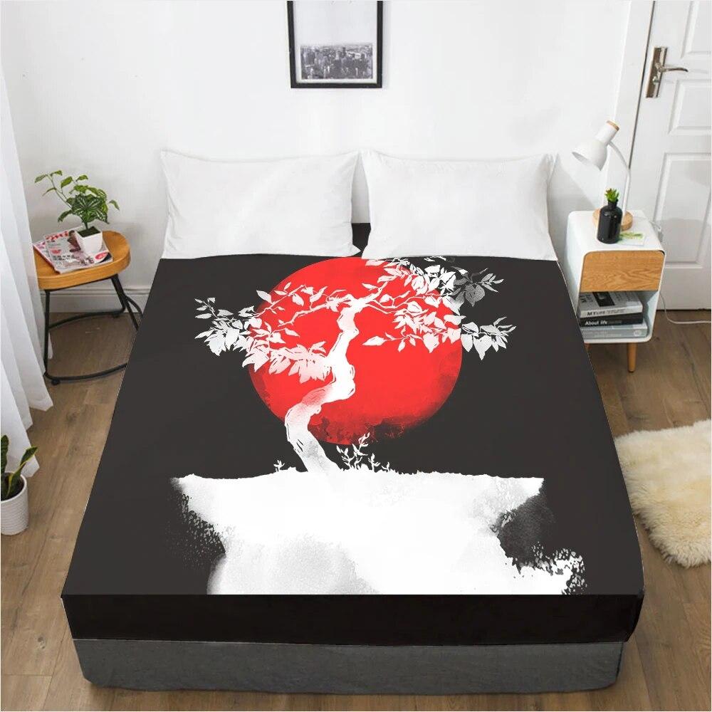 1 шт., наматрасник, простыня с резинкой, простыни, постельное белье, простыня королевского размера, 160X200 см, черно-белая магия