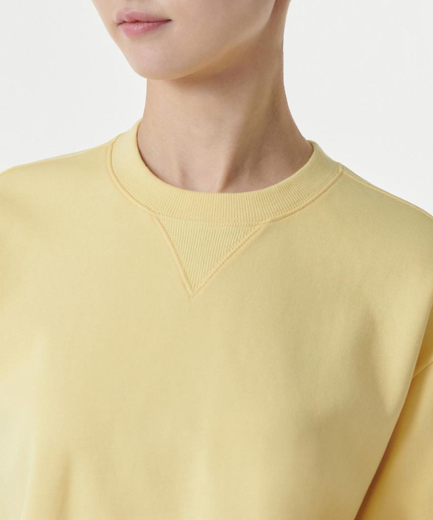 MUSINSA STANDARD WOMAN Women'S Double Knit Short Sleeve Sweatshirt [Butter]