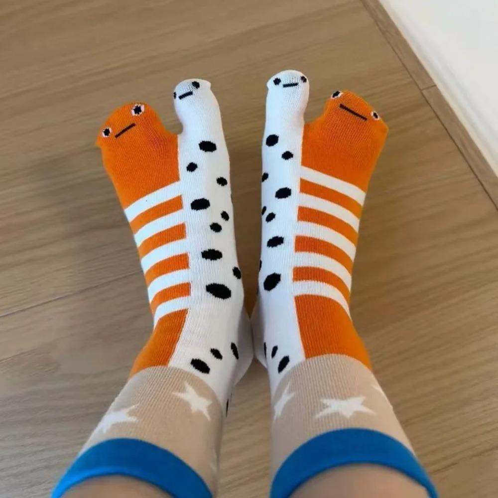 1pair Breathable Short Socks Casual Fish Pattern Socks Fashion Tabi Socks Daily Wear