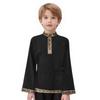 Unisex Kids Russian Folk Costume Shirt Band Mock Neck Invisible Button Zipper Carnival Party Outfit