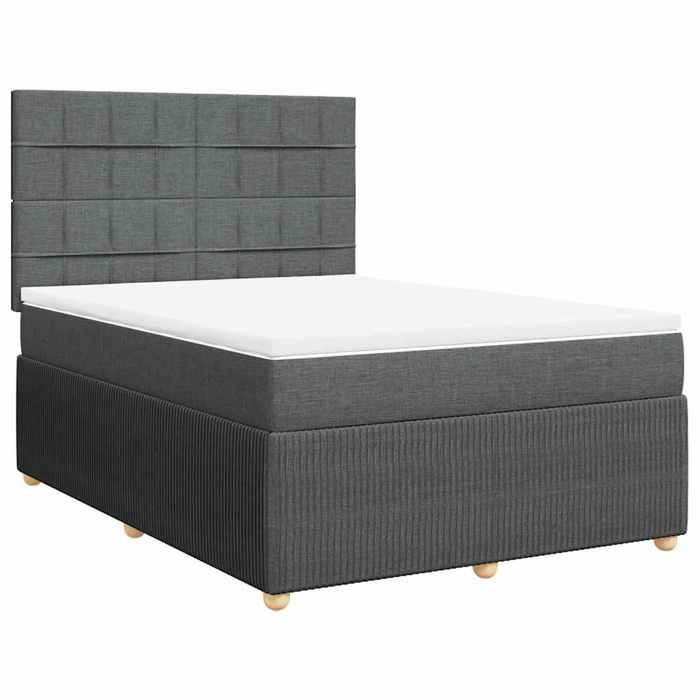 Maison Exclusive - Sommier à lattes de lit avec matelas Gris foncé 160x200cm Tissu