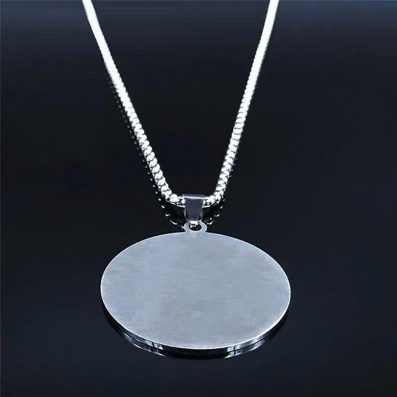 Печать Ангела Разиэля, ожерелье из нержавеющей стали, серебро, печать архангела Разиэля, амулет, талисман, ювелирные изделия ожерелья