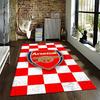 Red and White Checkered Carpet with Arsenal Logo Soccer Theme Suitable for use as an anti-slip for living room bedroom sofas