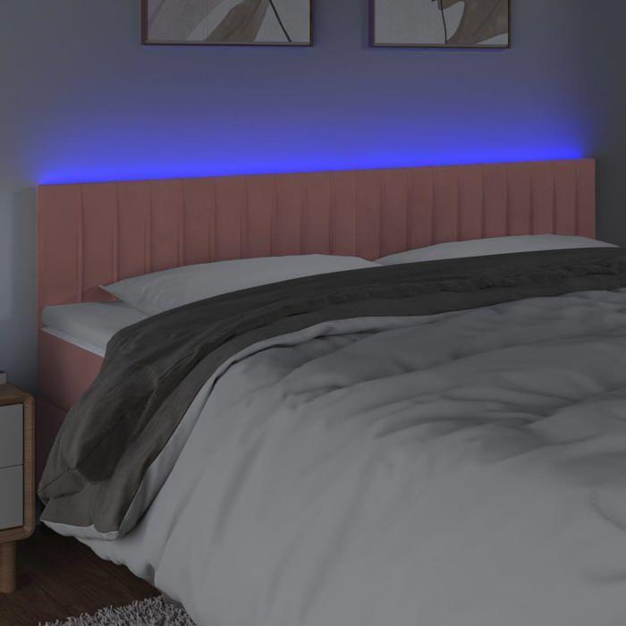 VidaXL LED Headboard Bedroom Furniture Double Bed Accessory Head of Bed Frame Interior Pink 3121915