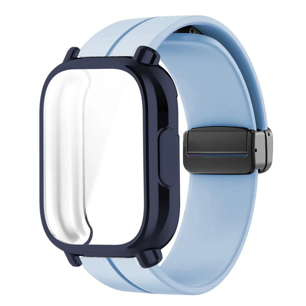 Магнитный силиконовый ремешок + чехол для умных часов Xiaomi Redmi Watch 5 Active Lite, ремешок на запястье и чехол для Redmi Watch 5 Active Lite