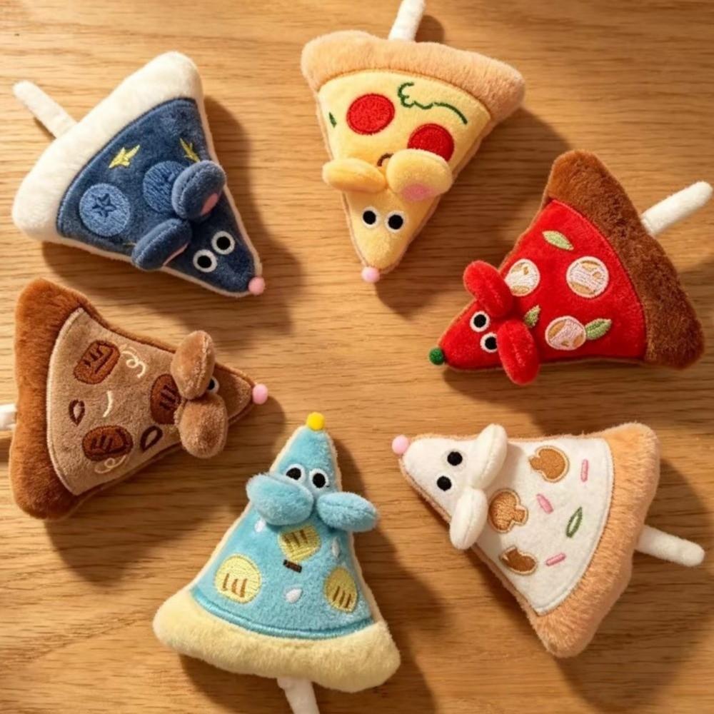 6pcs Fashion Friendship Pizza Pendant Cartoon BFF Keyring Tomato Pizza Mouse Keychain Couple