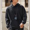 Мужская толстовка с капюшоном Li Ning из флиса, однотонная, черная, AWDT747-3