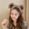 Девушка Медвежьи Уши Декор Головная Повязка Мультфильм Плюшевый Обруч Для Волос Макияж Умывание Лицо Хэллоуин Косплей