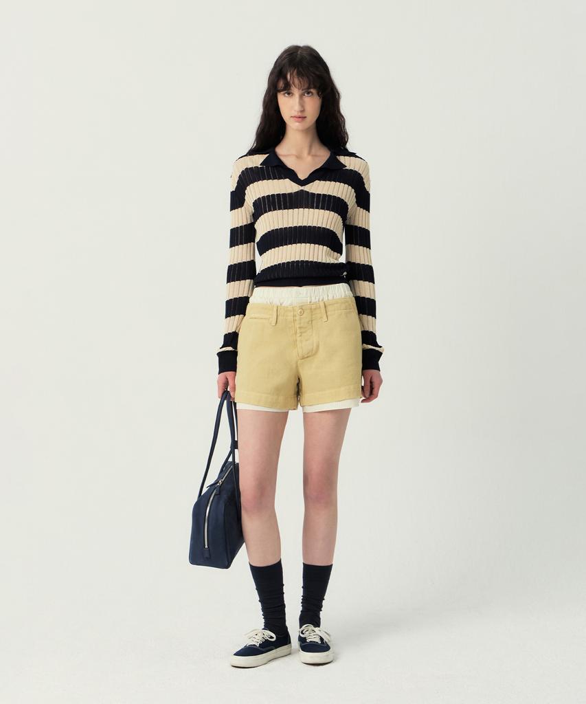 GROVE Flavia Stripe Collar Knit (Navy)