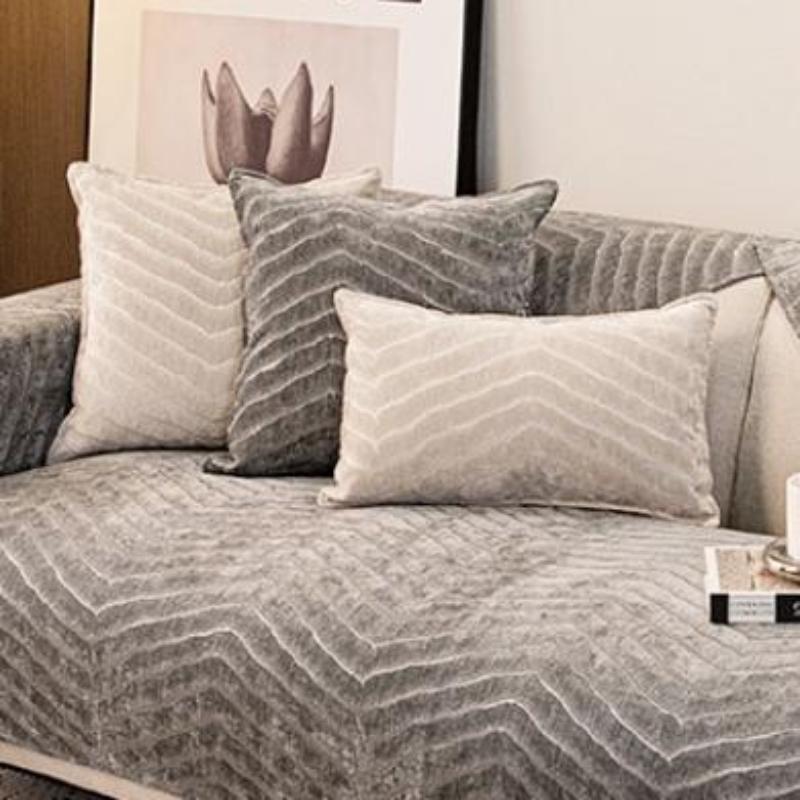 Четырехсезонный универсальный противоскользящий коврик для дивана, минималистичный современный высококачественный светильник для подушки сиденья, роскошный серый чехол для дивана для гостиной, тканевый чехол