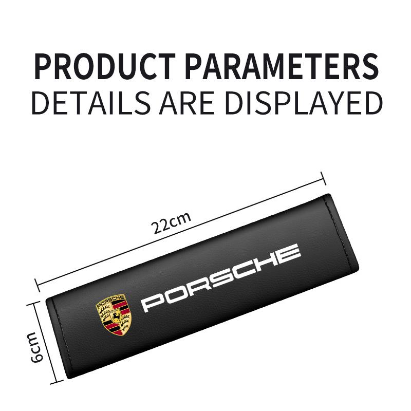 Car Seat Belt Shoulder Cover Safety Breathable Protective Pads For Porsche Cayenne Panamera Macan Boxster Cayman 718 911 Sticker sedn90
