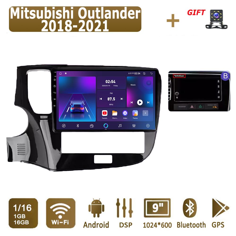 Android Carplay автомобильное радио для Mitsubishi Outlander 2018-2021 мультимедийный проигрыватель головное устройство стерео GPS навигация BT WIFI 4+64 ГБ