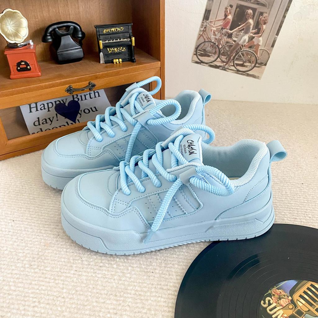 1211 mango head big head толстая подошва белые туфли женские осенние кожаные туфли 2024 новые нишевые туфли для доски корейская версия хлебные туфли