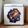 3D Космическая Планета Пробивающая Стену Наклейка Настенная Самоклеящаяся Без Следов Декор Дома