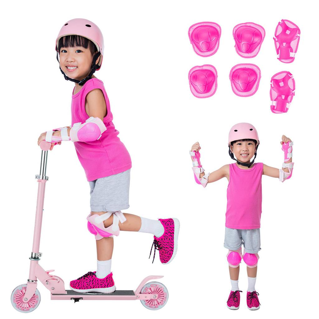 SFUN Kick Scooter for LED Easy To Load Capacity Birthday Gift Kids, Light-Up Wheels, 3-Level Adjustable, Assemble, Foot-Operated, 80kg, (Pink)