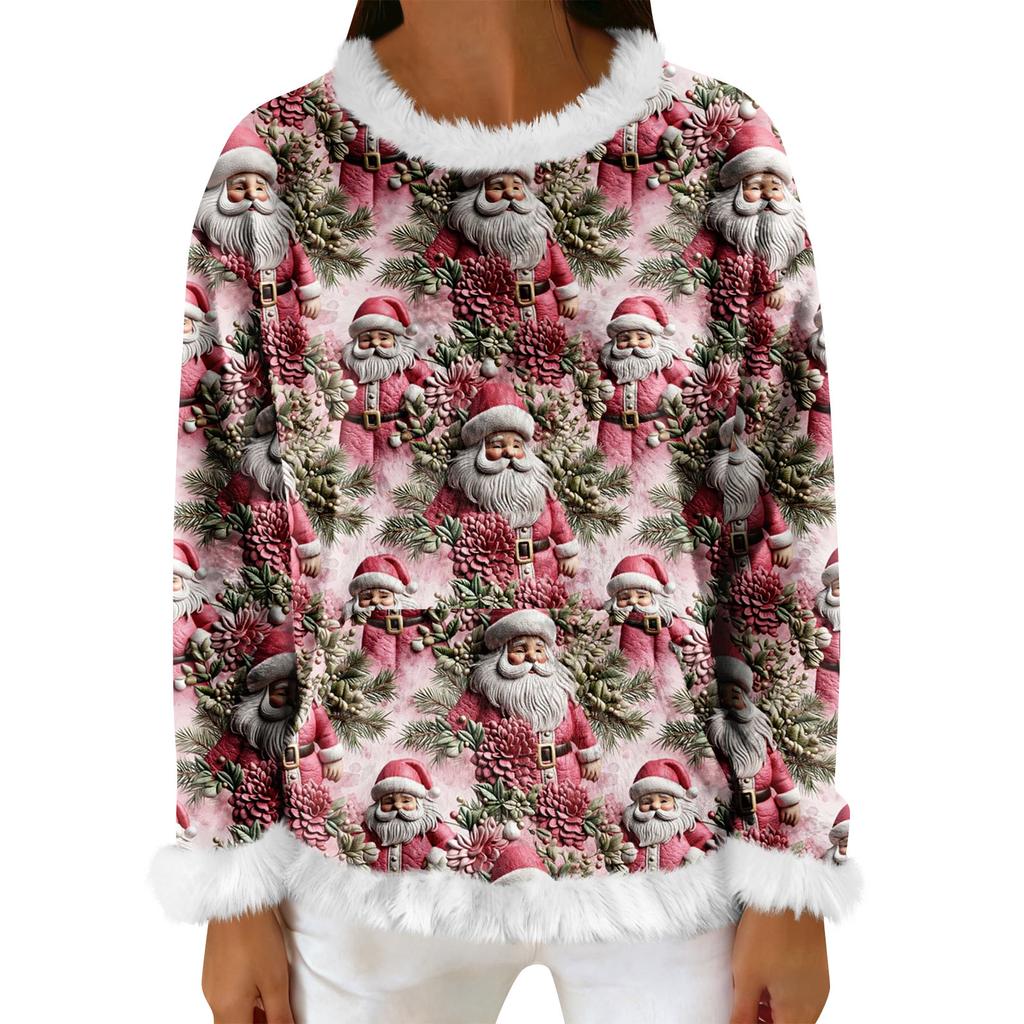 Женский повседневный флисовый свитшот с длинными рукавами и круглым вырезом, удобный, свободного кроя, легкий, фланелевый свитшот для женщин