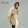 ELLE 100% Sheepskin Scarf Women's Autumn and Winter Warm Fashion Letter Jacquard Shawl Dual purpose