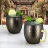 2 шт., новая кружка для коктейля и вина, кружка Moscow Mule из нержавеющей стали с кованым медным покрытием, 550 мл, пивная кружка, барная посуда для напитков