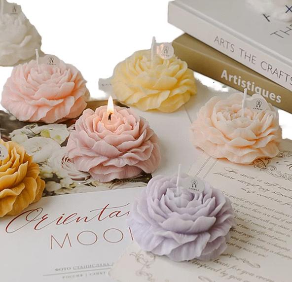 T-10 Peony Flower Scented Candle Handmade for Birthday Wedding Souvenir Gift Party Decoration Delicate Fragrance Aroma