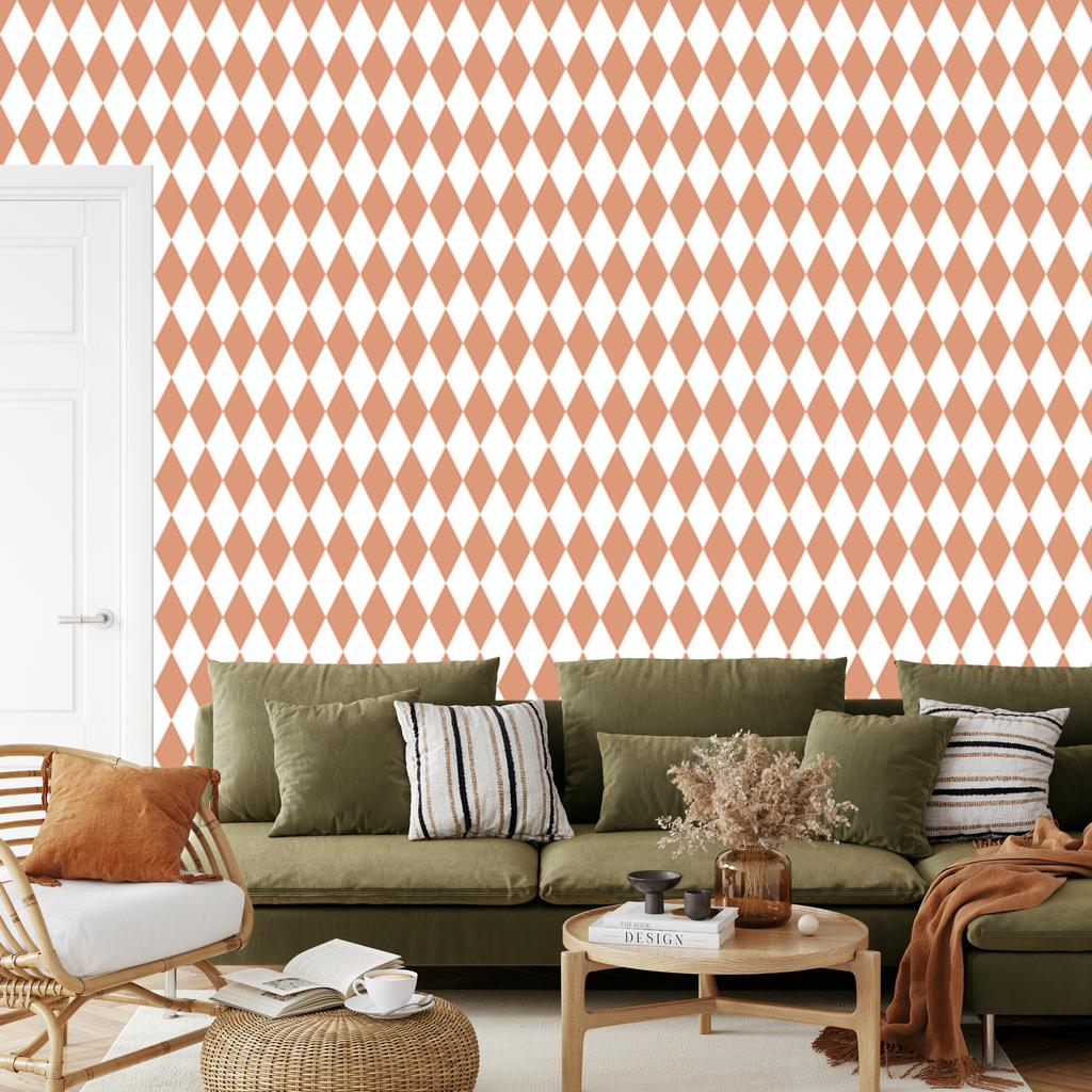 Harlequin Diamonds Wallpaper White and Cream for Living Room and Bedroom 50x1000