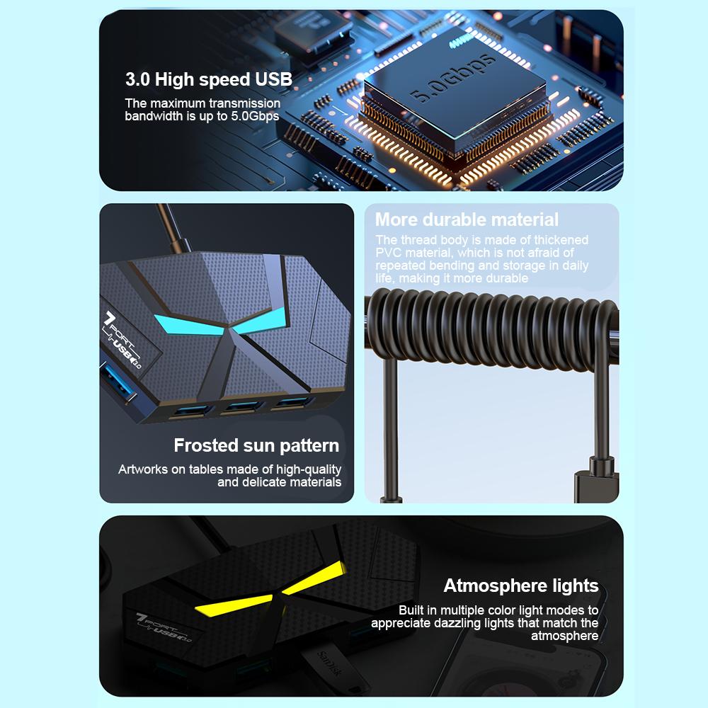 4 в 1 USB 3.0 концентратор 4 порта/7 портов мульти-разветвитель адаптер USB док-станция высокоскоростная для портативных ПК