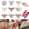 Handmade Shoes Decoration Rhinestone Patches Apparel Sewing & Fabric Crystal Applique Sew On Patch