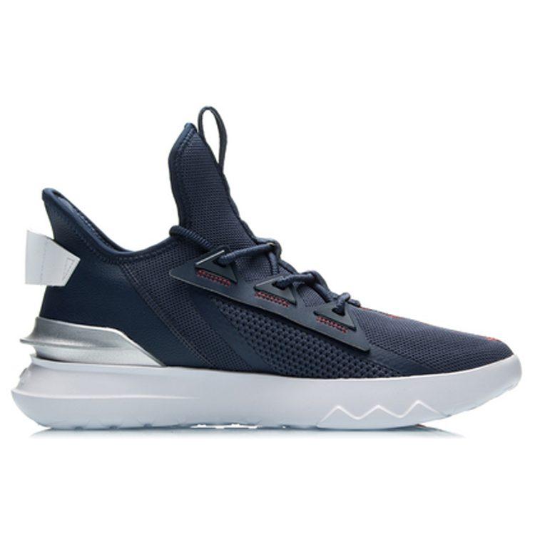 Li Ning износостойкие дышащие износостойкие дышащие низкие кроссовки для бега мужские синие AGLQ073-4