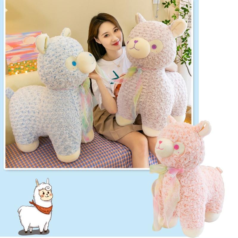Cute Llama Alpaca Plush Toy For Girls Birthday Gift, Cartoon Lamb Stuffed Animal Pillow