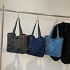 2025 New Popular Denim Bag Women's Large-capacity Retro Versatile Handbag Simple Casual Shoulder Tote Bag