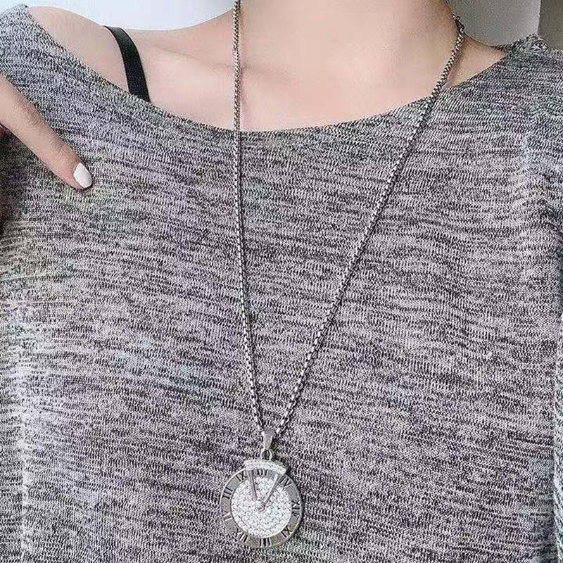 Женское ожерелье, вращающийся диск, треугольное ожерелье с часами, мужская подвеска, цепочка для свитера в стиле хип-хоп
