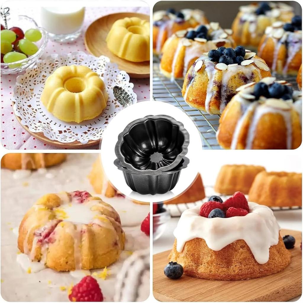 Формы для выпечки, 4-дюймовые антипригарные формы из углеродистой стали с рифлеными стенками для выпечки кексов, брауни и тартов