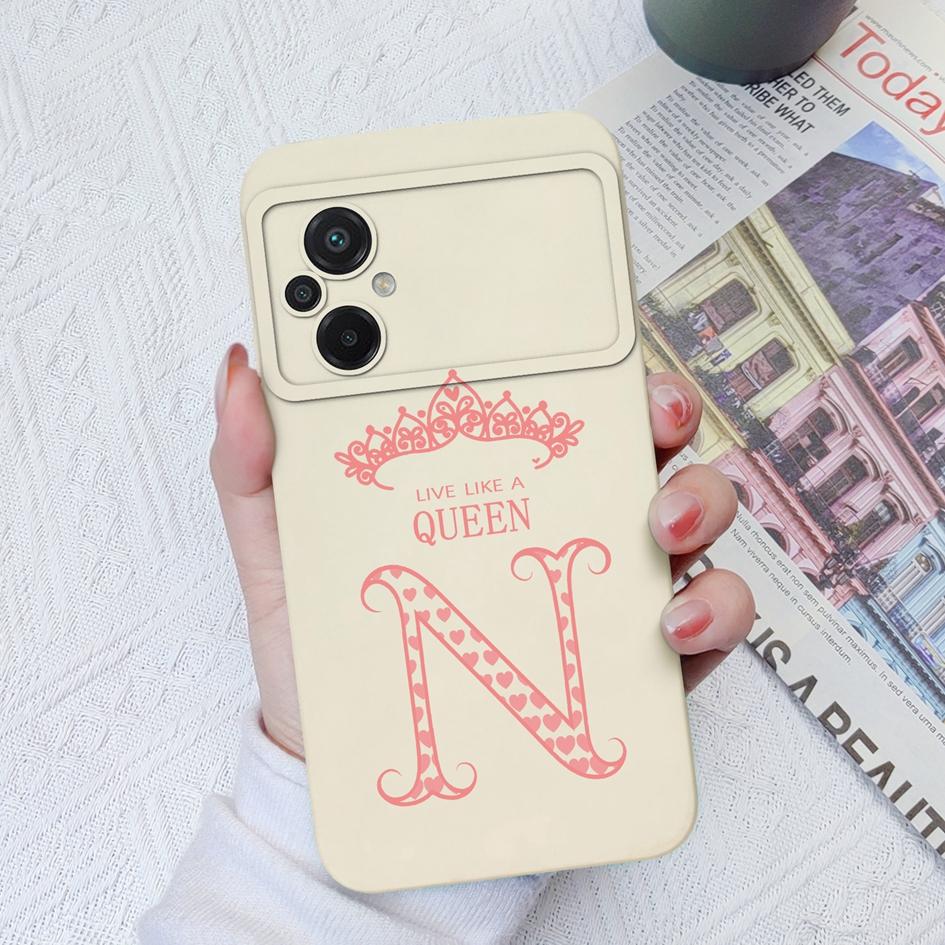 Чехол для Xiaomi Poco C40 C50 C55 F3 F4 F5 Pro M2 M3 Pro Роскошная сумка для телефона с буквами Короны Мягкий силиконовый противоударный матовый квадратный чехол для бампера Xiaomi