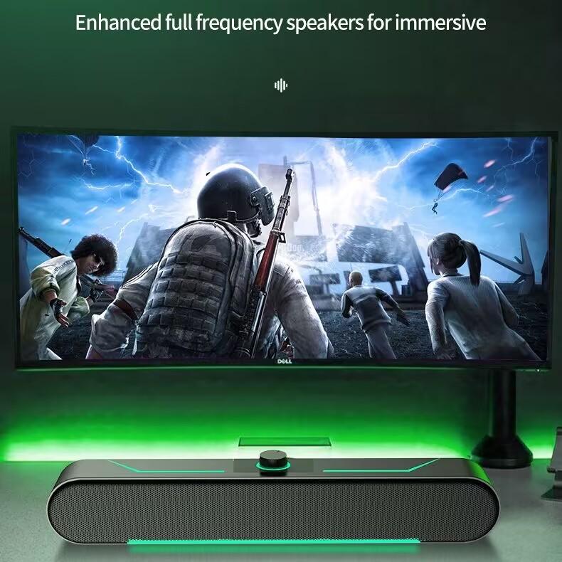 A39 Компьютерная акустическая система объемного звучания Bluetooth-динамик Проводная акустическая система Стерео сабвуферная звуковая панель для ноутбука ПК Геймера RGB Cool Light