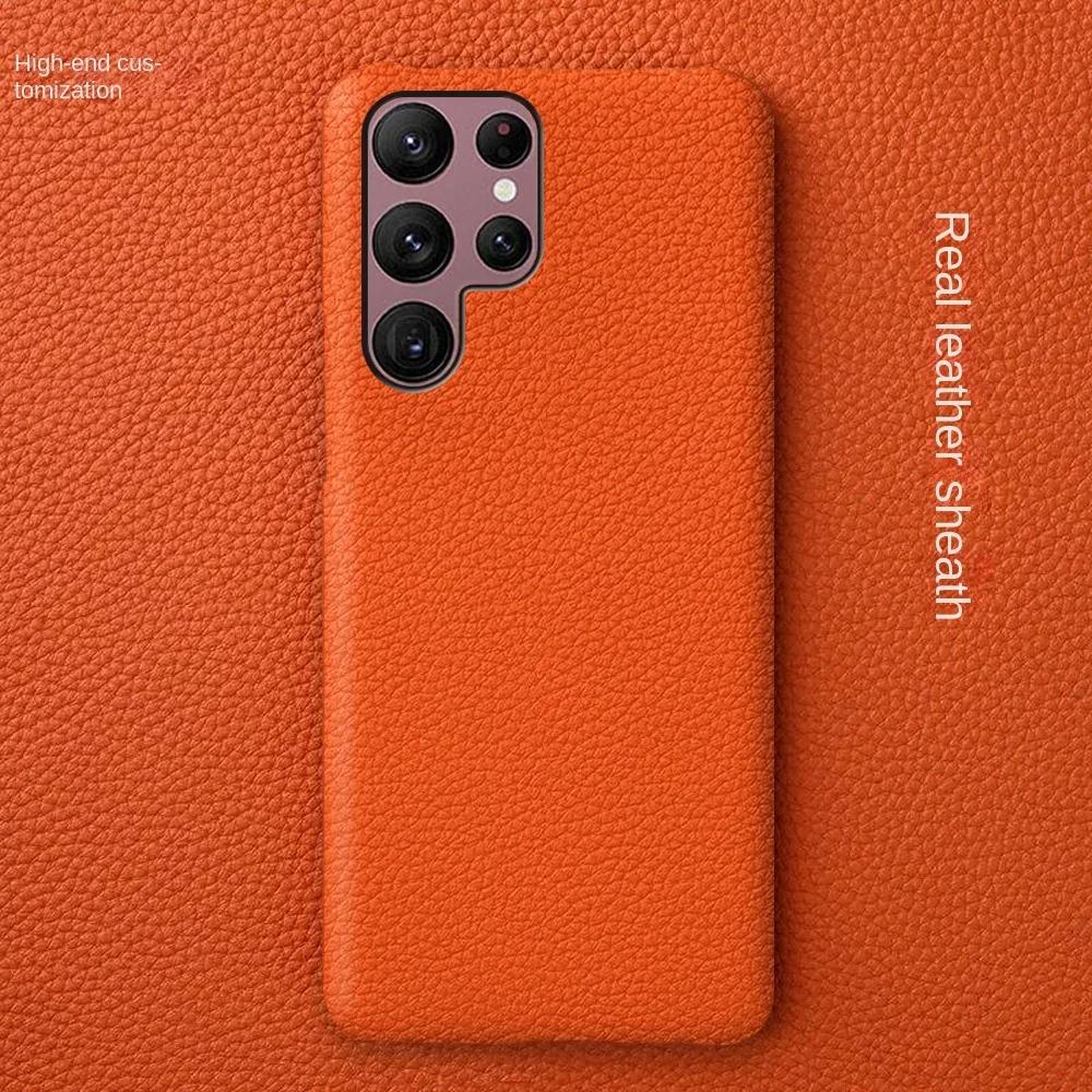 Высококачественный кожаный чехол из коровьей кожи для Samsung Galaxy S23 Ultra S24 S25 Plus S26 5G S22 S21+ S20 FE Note 20 Ultra Жесткий чехол для телефона