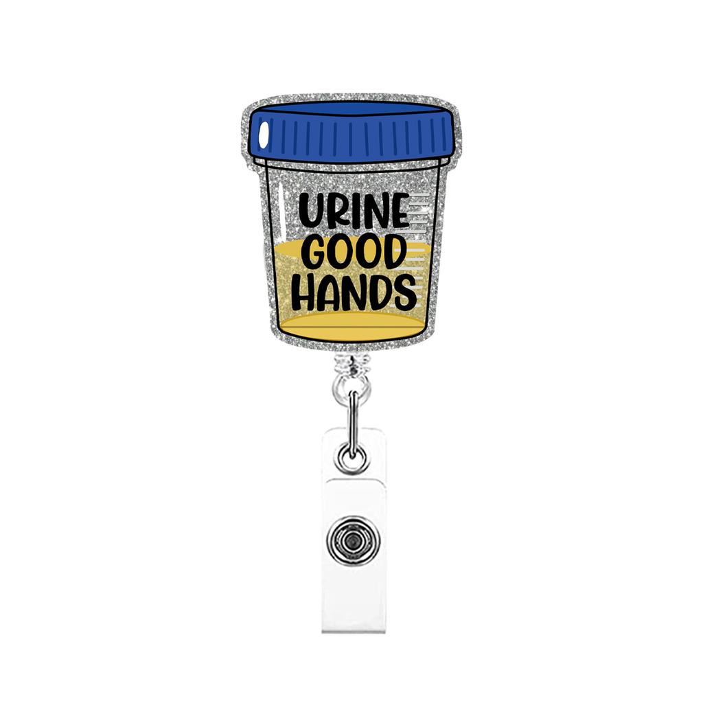 Medical Heart Lung Brain Acrylic Glitter Retractable Badge Reel Rotating Crocodile Clip ID Badge Holder for Doctor Nurse