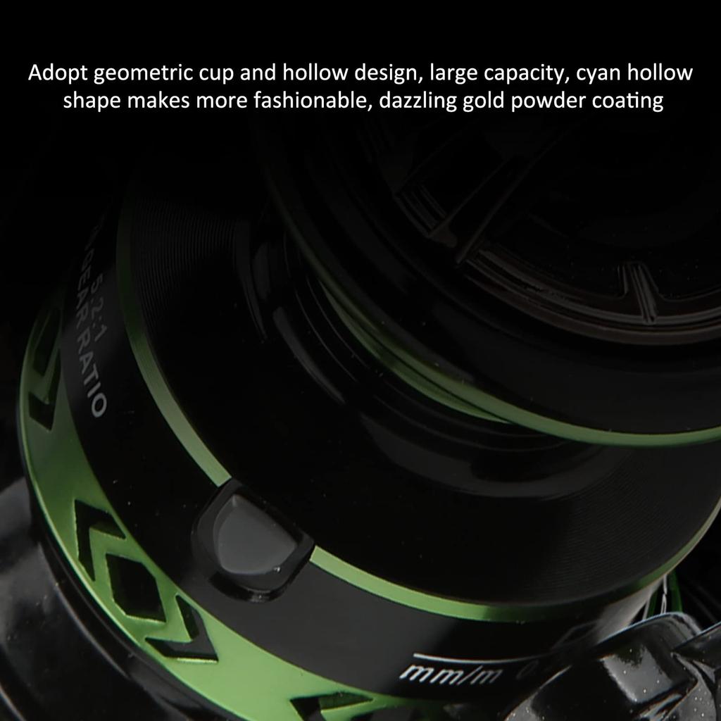 Спиннинговая рыболовная катушка с геометрической шпулей, герметичными подшипниками для любителей рыбалки, цельнометаллическая, 5.21 Высокопроизводительная (DK2000)