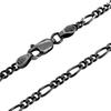 Gin no Oxidized Figaro Length Width Dark Silver 925 Necklace Chain Only [Shinjuku Kura] Chain, 40-60cm (55cm), 2.4mm, Chain, SV925,
