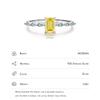 MODIAN Real 925 Sterling Silver Exquisite Sparkling Emerald Cut Pink Yellow Zirconia Ring For Women Wedding Luxury Fine Jewelry