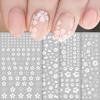 Xiaomi Cherry Blossom 3D Nail Stickers White Flower Petals Nail Art Decals Elegant Wedding Design Spring Sakura Manicure Slider Decor
