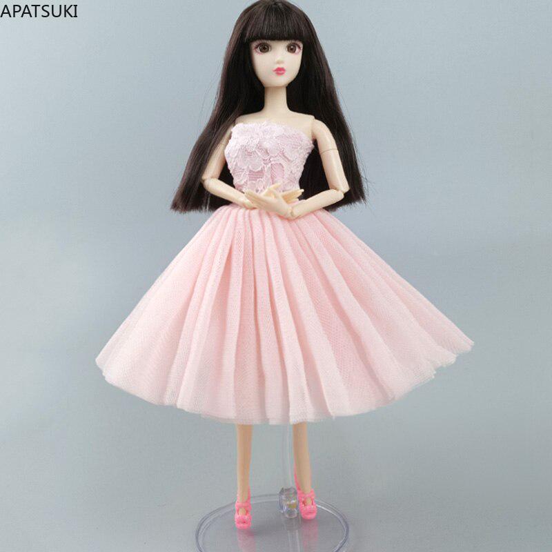 Розовое короткое балетное платье для куклы Барби, одежда, вечернее платье, наряды, наряды для кукол Барби 1/6, аксессуары для кукол BJD, игрушки