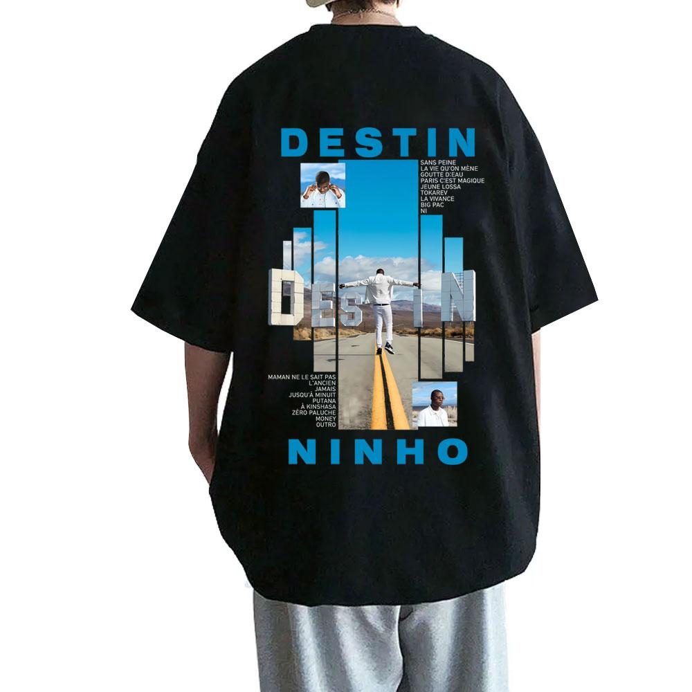 Rapper Ninho Destin Album Graphic Tshirt Men Women Hip Hop Fashion Pop Music Tshirts Male Casual Vintage T Shirts Streetwear