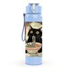1PC Black Cat Old Book Art Print 750ml Color Plastic Sports Water Bottle Leakproof Flip Straw Lid Suitable for Sports Office Home Use