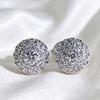 Popular stud earrings, round diamonds full of zircon copper earrings, women's, European and American classic trinkets
